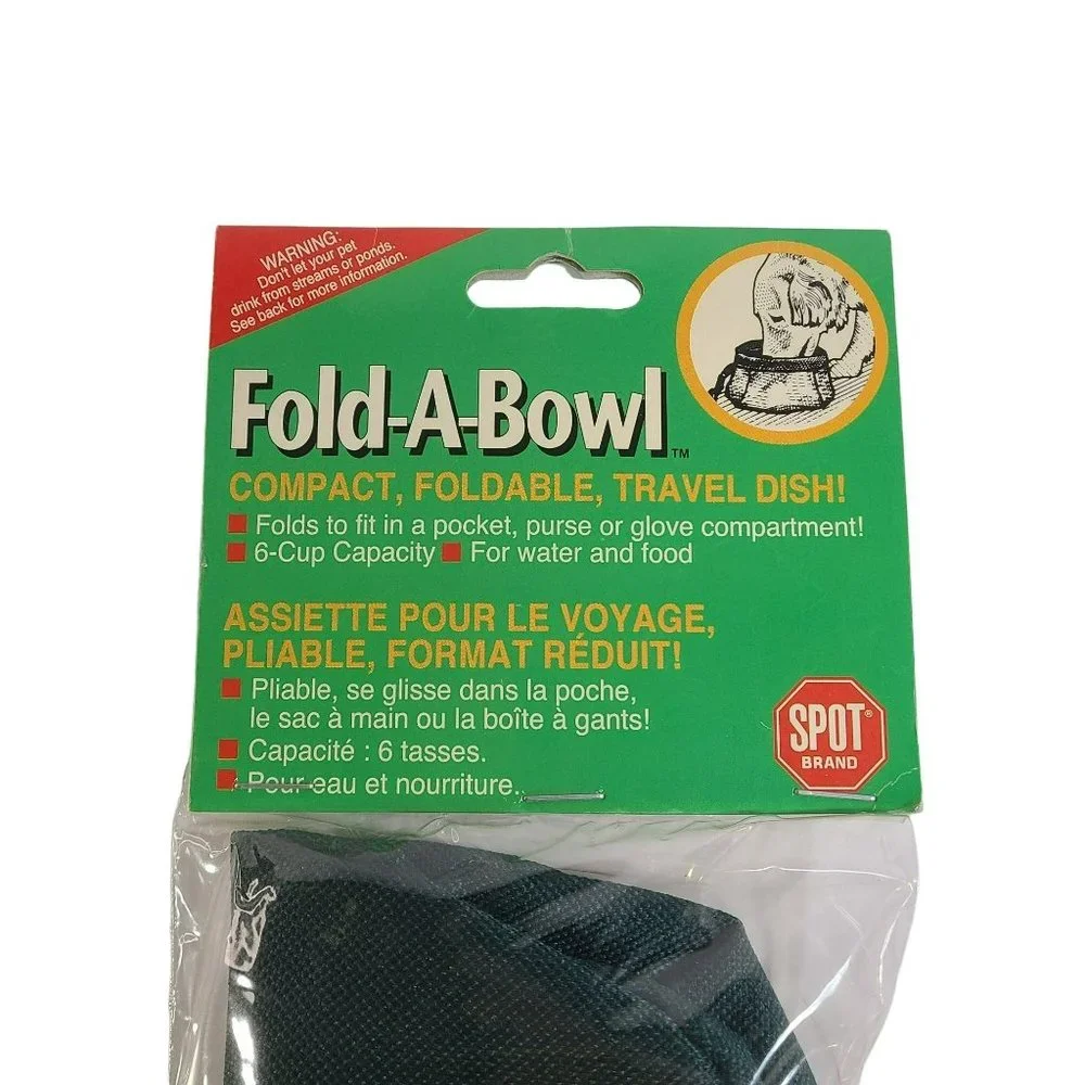 Vintage Spot Brand Fold A Bowl Travel Pet Dog Bowl 6 Cup Capacity Green